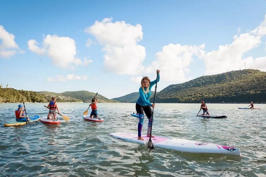 Сапбординг в Абрау-Дюрсо в Абрау-Дюрсо: Сап, Вода,