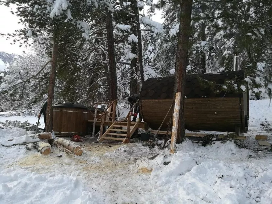Баня в Хостеле Лесной Кот в Архызе: Легкий пар,