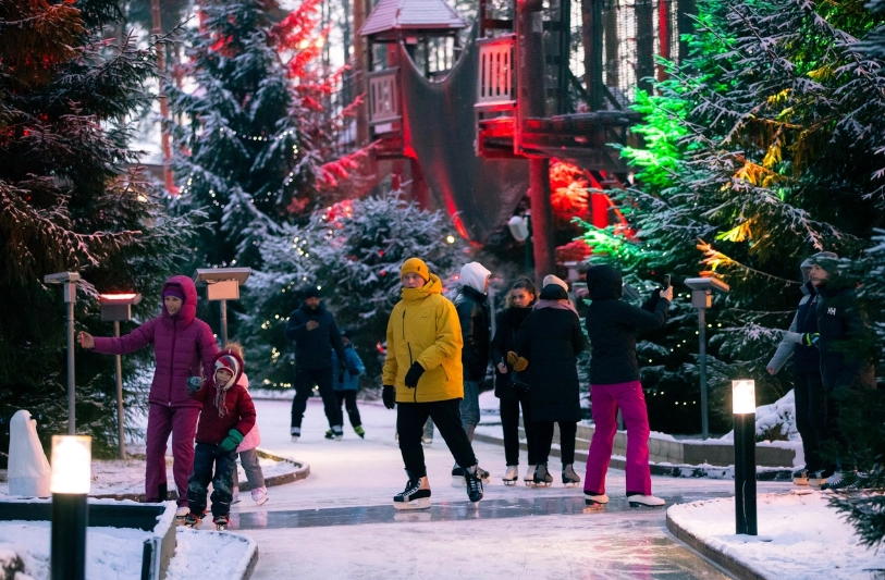 Лесной Каток Охта Парк в Санкт-Петербурге: Каток, Развлечение, Лес,
