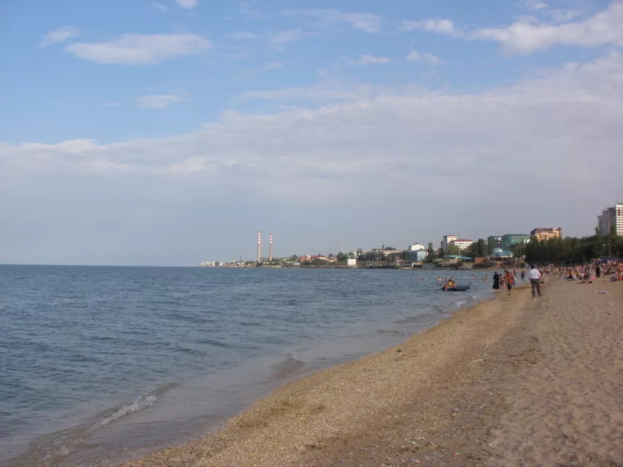 Центральный городской пляж в Махачкале: Каспий, Море, Пляж,