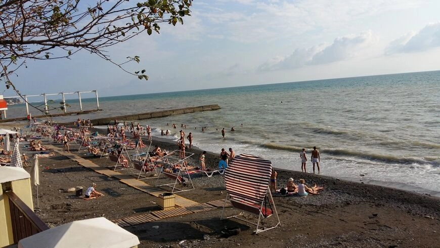 Муниципальный пляж Русалочка в Сочи: Мамайка, Черное Море, Пляжный Отдых,