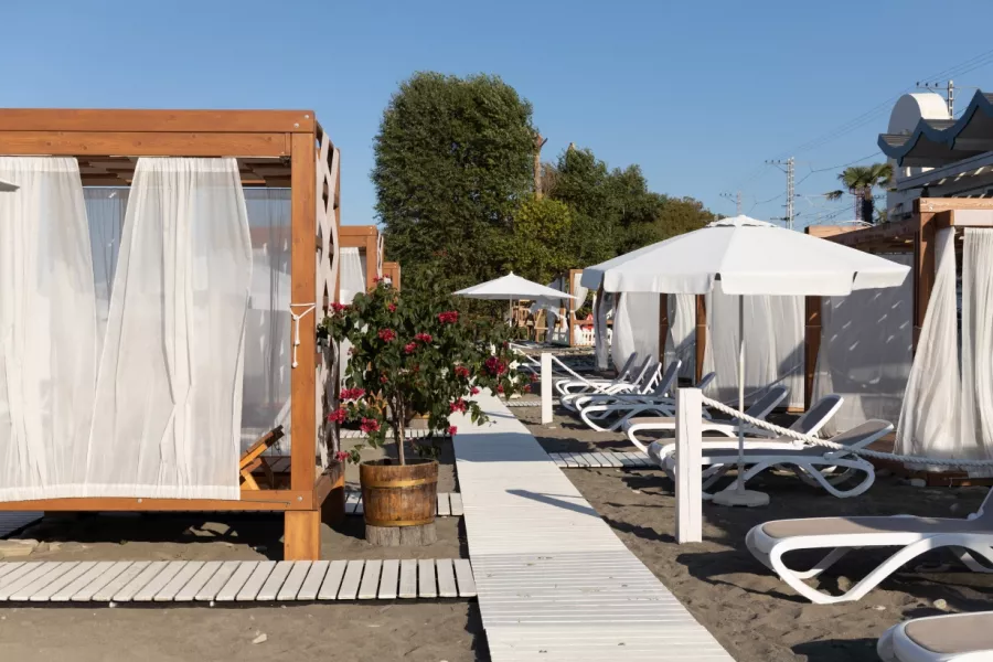 Пляж Beach ODYSSEYA в Сочи: Дайвинг, Бар, Черное Море, Пляж, Катер, Вода,