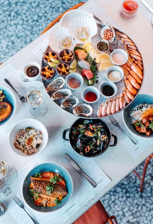 Ресторан морской кухни Sea Food Bar Minsk в Минске: Покушать, Ресторан, Заказ навынос, Кафе, Летняя терраса, Рыбная кухня, Винная карта,