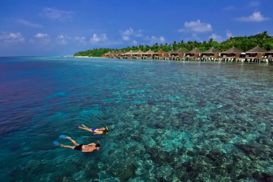 Отель Курамати Мальдивы (Kuramati Maldives Hotel) в Мальдивах: Бунгало, Бассейн, Отель, Четыре Звезды, Ресторан, Гидромассажная Ванна, СПА-центр, Кондиционер,