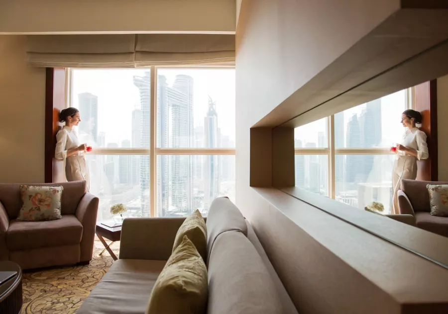 Отель Dusit Thani Dubai5* в Дубаи: Тайский отель, Пятизвездочный отель, Стильный отель , Комфортные номера , Конференц-зал, Ресторан,