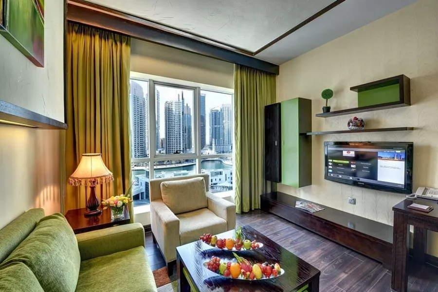 Отель Marina View Deluxe в Дубаи: Апартаменты , Фитнес , Бассейн , Бар , Квартирные номера , Ресторан,