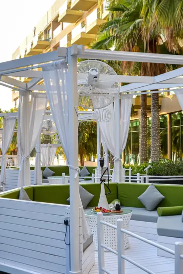 Отель Rixos The Palm Hotel & Suites 5* в Дубаи: Прибрежный отель, Детский городок , Спа , Конференц-зал, Рестораны в отеле , Аниматоры , Номера на берегу ,