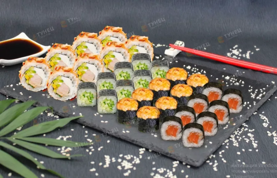 Суши-бар Тунец в Краснодаре: Японская кухня, Бизнес-ланч, Заказ столиков, Лапша wok, Суши, Доставка, Детское меню,