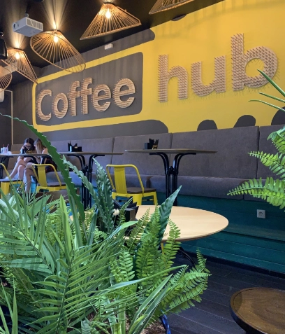 Кофейня Coffee hub в Краснодаре: Настольные игры, Панорамный вид, Летняя терраса, Заказ навынос, Проведение банкетов,