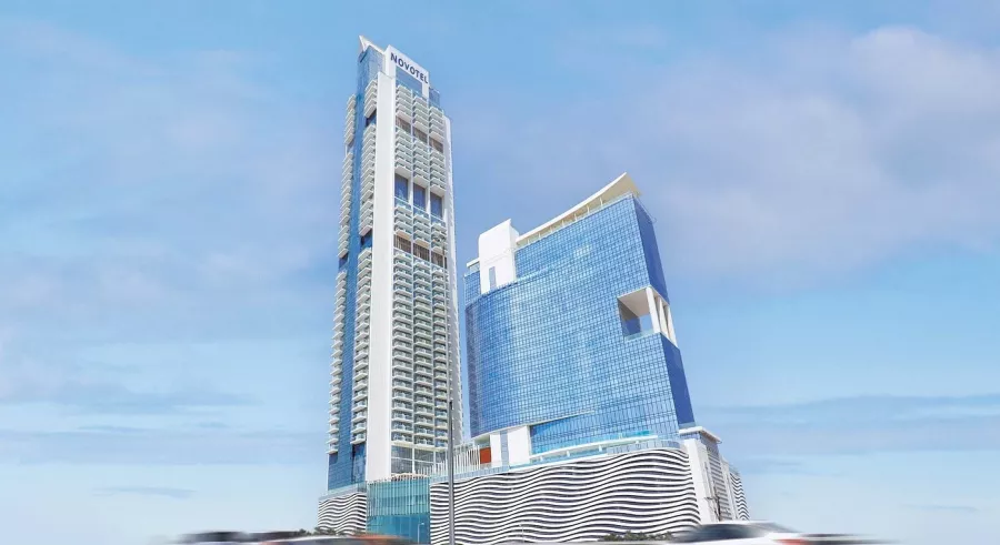 Отель Novotel Jumeirah Village Triangle4* в Дубаи: Роскошный дизайн , Отель с видом , Открытый бассейн , Спа-центр , Детская площадка ,