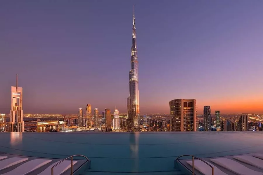 Отель Address Sky View 5* в Дубаи: Спа-комплекс , Бизнес-центр , Детский центр, Изысканный ужин , Отель с панорамным видом , Стильные номера ,