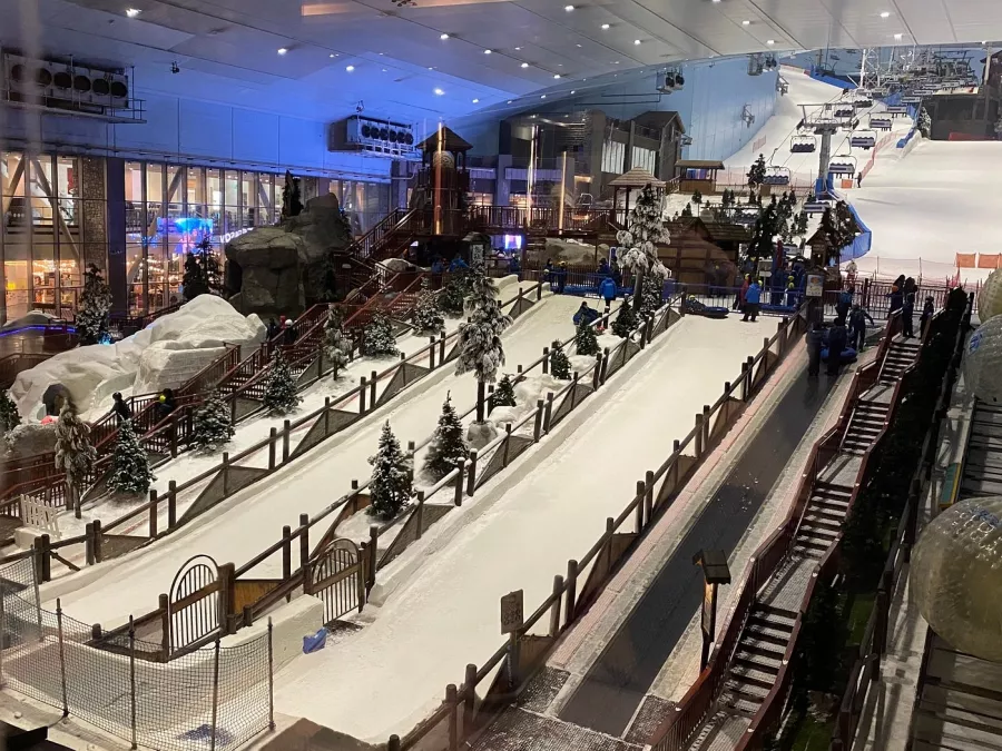 Горнолыжный комплекс Ski Dubai в Дубаи: Лыжи , Сноуборд , Пингвины , Искуственный снег , Снежные склоны , Кинотеатр ,
