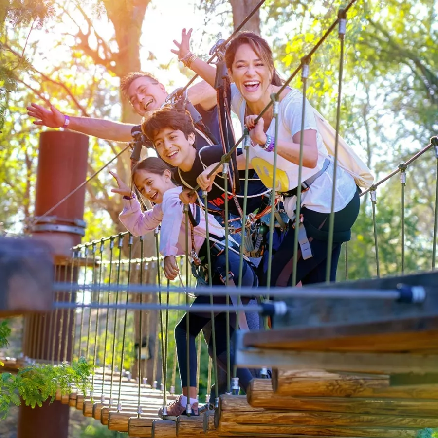 Тематический парк Aventura Parks в Дубаи: Зиплайн , Веревочный городок , Экстрим , Парк тимбилдинга , Полоса препятствий ,