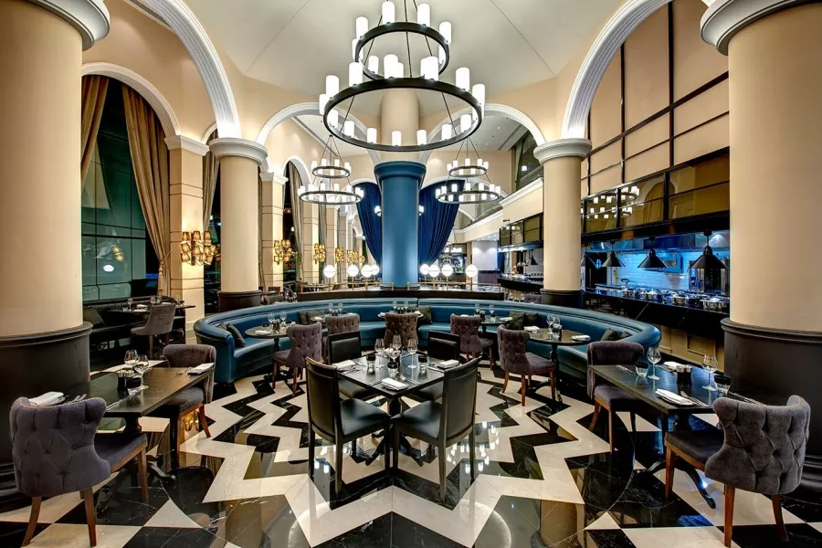 Отель Dukes The Palm, a Royal Hideaway Hotel 5* в Дубаи: Прибрежный отель , Фитнес , Бассейн , Панорама , Стильные номера ,
