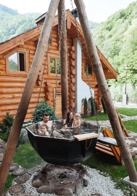 Банный SPA-комплекс Espas  в Красной Поляне: Баня, Набережная , Купели, Чай, Wi-Fi,