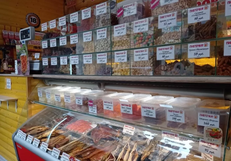 Магазин Пивточка в Санкт-Петербурге: Пиво, Банные закуски, Снековая продукция, Разливной сидр, Морепродукты, Безалкогольные напитки, Рыба,