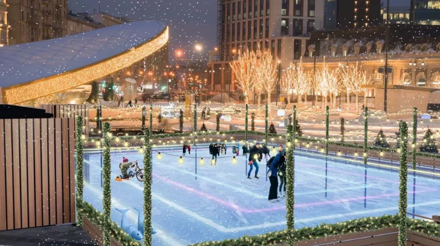 Каток MEGAICE в ТЦ Павелецкая Плаза в Москве: Фигурное катание, Лед, Каток, Коньки, Зима, Зимний спорт, Веселье, Зимнийкостюм,