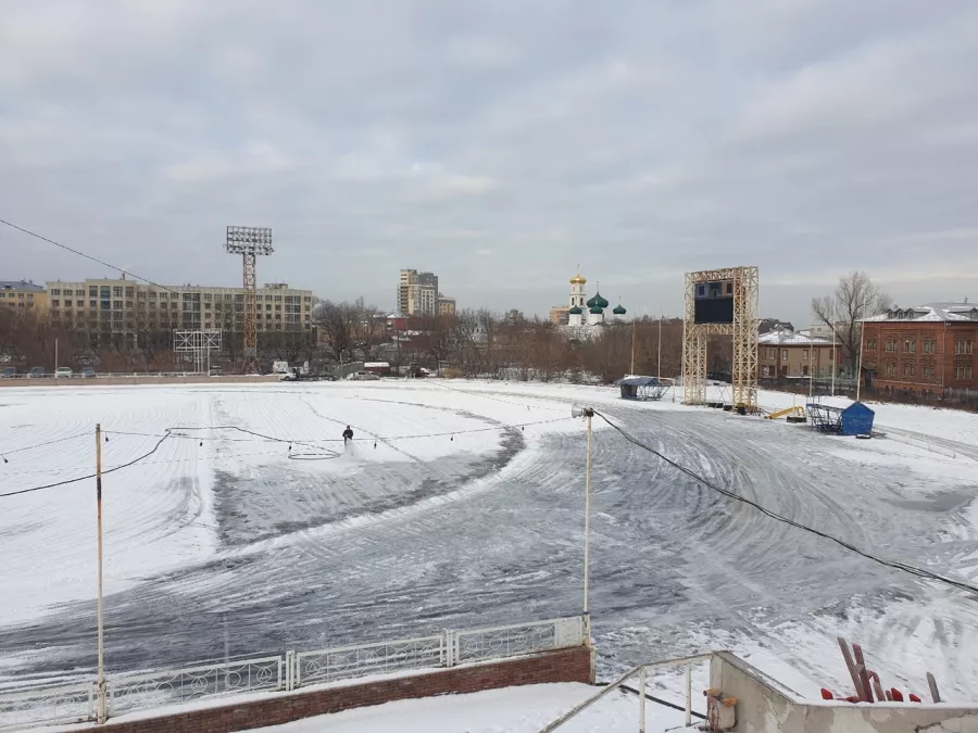 Каток Динамо в Нижнем Новгороде: Каток, Хоккей, Фигурное катание, Зима, Лед,
