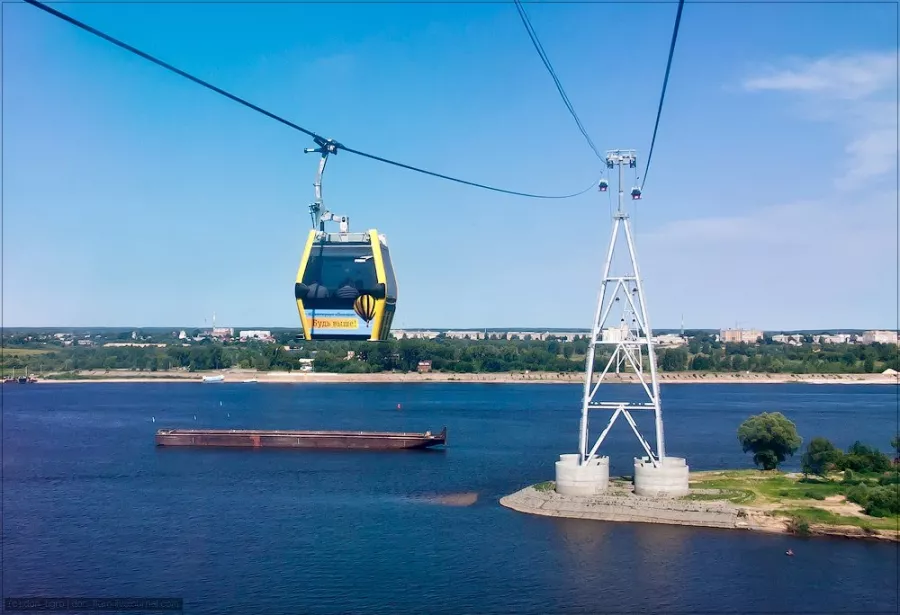 Канатная дорога в Нижнем Новгороде: Канатная дорога, Вид, Красивыйвид, Зима, Зимний спорт, Зимний костюм, Веселье,