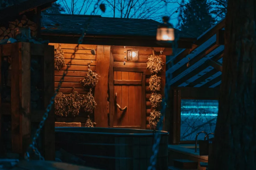 Баня на Горном воздухе в Красной Поляне: Баня, Бассейн, Виды,