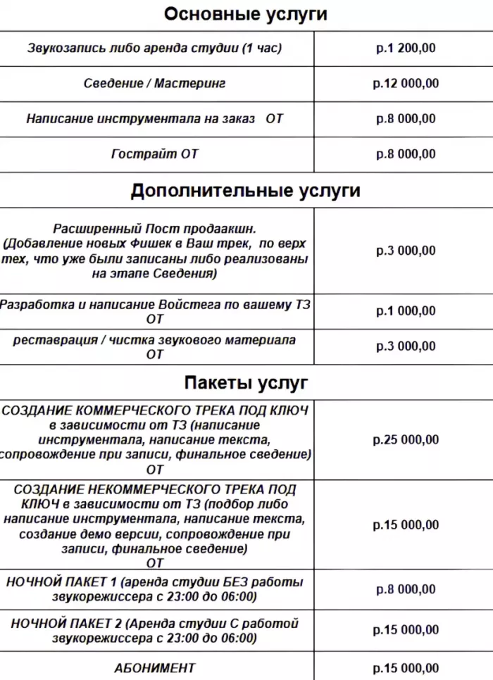 Студия звукозаписи Eshelon